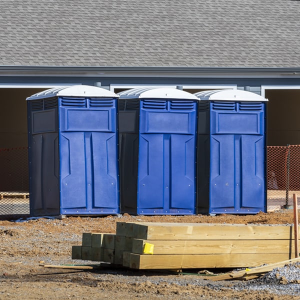 how often are the porta potties cleaned and serviced during a rental period in Orford